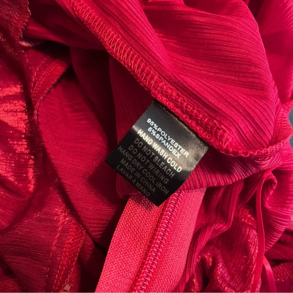 Fashion Nova Red Glitter and Glamour Jumpsuit 3X Plus Size Fashion Halter Top - Picture 12 of 13